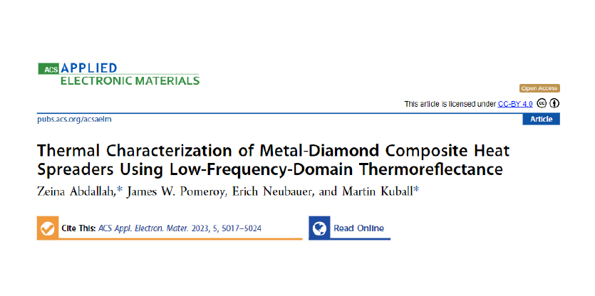 Diamond Composite Characterization paper published in ACS Journal